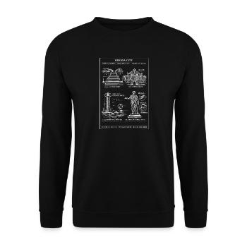 Monuments historiques de la ville d’Odessa au trait - Sweat-shirt Unisexe - noir - Devant - Alina (178cm) & Michal (187cm)