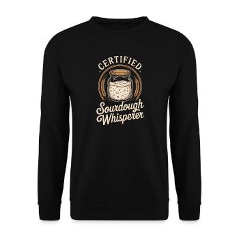 Sourdough Whisperer Jar Badge - Unisex Sweatshirt - black - Front - Alina (178cm) & Michal (187cm)