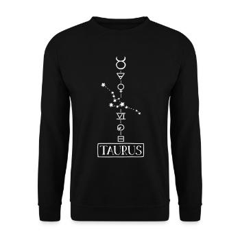 Taurus - Taurus Zodiac - white - Unisex Sweatshirt - black - Front - Alina (178cm) & Michal (187cm)