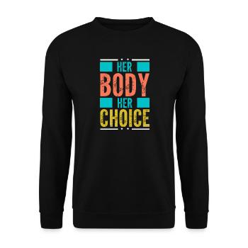 Son corps, son choix, soutien féministe - Sweat-shirt Unisexe - noir - Devant - Alina (178cm) & Michal (187cm)