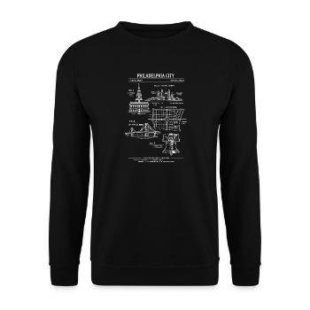 Plan directeur de la ligne de la skyline de Philadelphie - Sweat-shirt Unisexe - noir - Devant - Alina (178cm) & Michal (187cm)