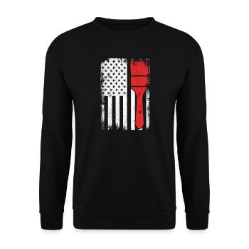 4th of July USA Painter - Unisex Sweatshirt - black - Front - Alina (178cm) & Michal (187cm)