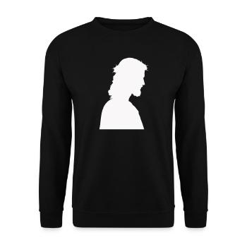 Jesus Christ Silhouette - Unisex Sweatshirt - black - Front - Alina (178cm) & Michal (187cm)
