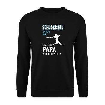 Schlagball Bester Papa Vater Vatertag Geburtstag - Unisex Pullover - Schwarz - Vorne - Alina (178cm) & Michal (187cm)