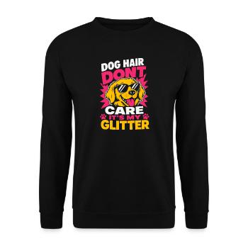 Dog Hair Don't Care Glitter Dog Lover - Unisex Sweatshirt - black - Front - Alina (178cm) & Michal (187cm)
