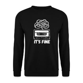 C’est acceptable de dire cassette rétro audio musique vintage - Sweat-shirt Unisexe - noir - Devant - Alina (178cm) & Michal (187cm)