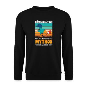 Hühnerflüsterer Huhn Hühnerhalter Hühner - Unisex Pullover - Schwarz - Vorne - Alina (178cm) & Michal (187cm)