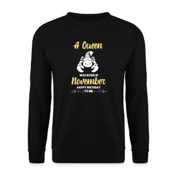 Sternzeichen Skorpion - Unisex Pullover - Schwarz - Vorne - Alina (178cm) & Michal (187cm)