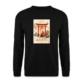 Erleben Sie Kyoto in Japan und friedliche Gärten - Unisex Pullover - Schwarz - Vorne - Alina (178cm) & Michal (187cm)