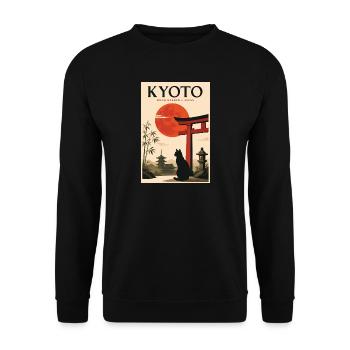 Entdecken Sie Kyoto in Japan und friedliche Gärten - Unisex Pullover - Schwarz - Vorne - Alina (178cm) & Michal (187cm)