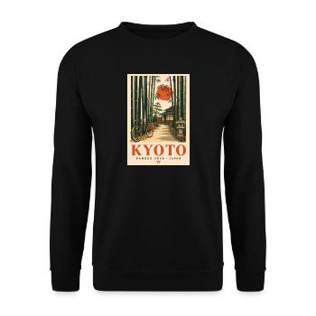 Entdecken Sie Kyoto in Japan und friedliche Gärten - Unisex Pullover - Schwarz - Vorne - Alina (178cm) & Michal (187cm)
