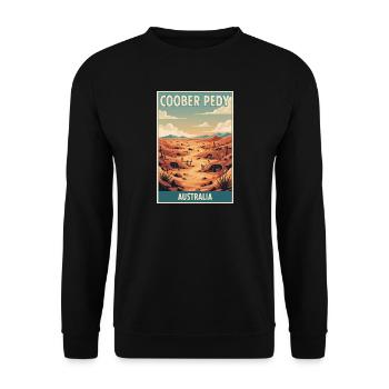 Entdecken Sie das Outback von Coober Pedy in Australien - Unisex Pullover - Schwarz - Vorne - Alina (178cm) & Michal (187cm)