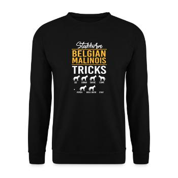 Belgischer Malinois - Unisex Pullover - Schwarz - Vorne - Alina (178cm) & Michal (187cm)