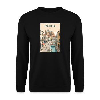 Entdecken Sie die historische italienische Stadt Padua in Italien - Unisex Pullover - Schwarz - Vorne - Alina (178cm) & Michal (187cm)