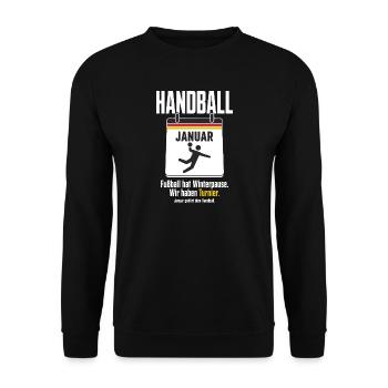 Januar gehört dem Handball – Deutschland Fan - Unisex Pullover - Schwarz - Vorne - Alina (178cm) & Michal (187cm)
