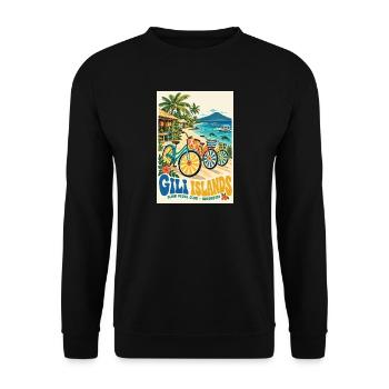 Erleben Sie Gili Islands Indonesien Retro Tropical - Unisex Pullover - Schwarz - Vorne - Alina (178cm) & Michal (187cm)