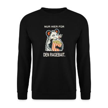 Ragebait Jugendwort 2026 Geschenk Teenager Opossum - Unisex Pullover - Schwarz - Vorne - Alina (178cm) & Michal (187cm)