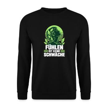 FÜHLEN IST KEINE SCHWÄCHE – Mentale Gesundheit  - Unisex Pullover - Schwarz - Vorne - Alina (178cm) & Michal (187cm)