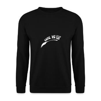 Lustiger Hexen Spruch Mit Besen Halloween Geschenk - Unisex Pullover - Schwarz - Vorne - Alina (178cm) & Michal (187cm)