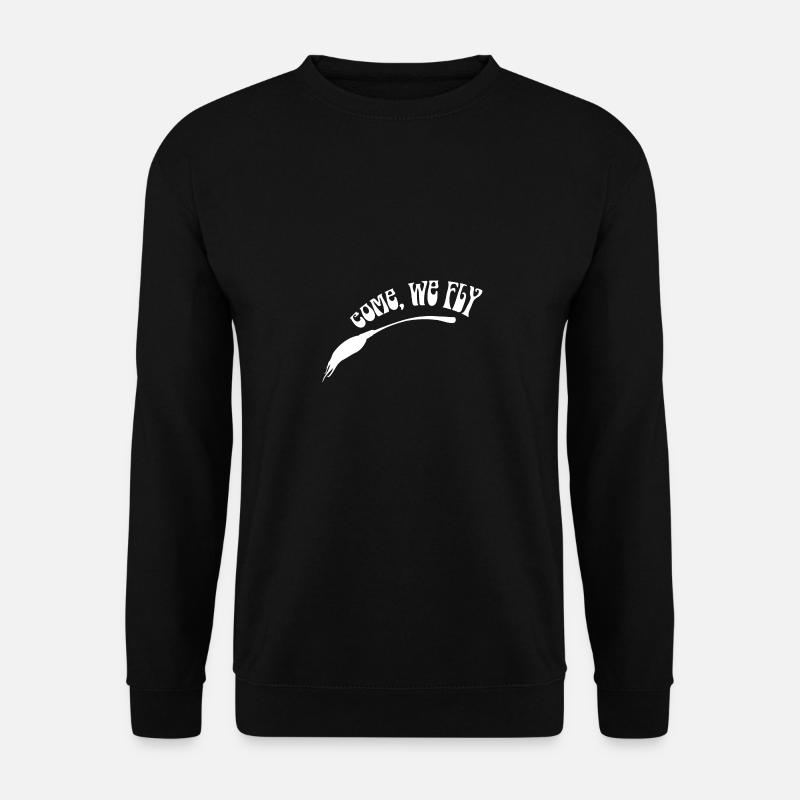 Lustiger Hexen Spruch Mit Besen Halloween Geschenk - Unisex Pullover - Schwarz