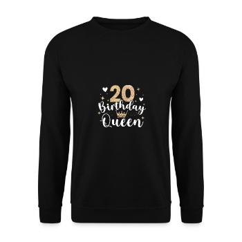 20th Birthday Queen 20 Years Twenty - Unisex Sweatshirt - black - Front - Alina (178cm) & Michal (187cm)