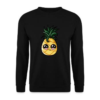 Kawaii Pineapple - Unisex Sweatshirt - black - Front - Alina (178cm) & Michal (187cm)