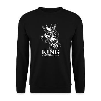 Chien de sueur hanovrien Roi de tout - Sweat-shirt Unisexe - noir - Devant - Alina (178cm) & Michal (187cm)