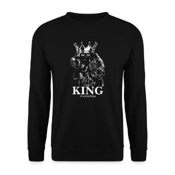 German Longhair King of everything Dog Wilsigns - Unisex Sweatshirt - black - Front - Alina (178cm) & Michal (187cm)