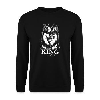 Lapphund finlandais Roi de tout Dog Wilsigns - Sweat-shirt Unisexe - noir - Devant - Alina (178cm) & Michal (187cm)