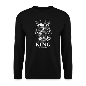 Épagneul Breton Roi de tout Chien Wilsigns - Sweat-shirt Unisexe - noir - Devant - Alina (178cm) & Michal (187cm)