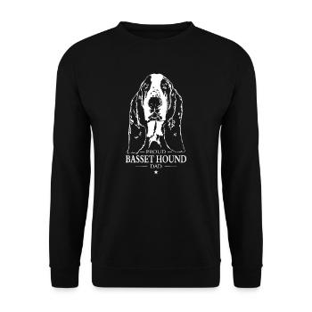 Basset Hound Dad Hunde Hund Wilsigns - Unisex Pullover - Schwarz - Vorne - Alina (178cm) & Michal (187cm)