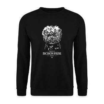 Bichon frisé Papa Chien Chiens Wilsigns - Sweat-shirt Unisexe - noir - Devant - Alina (178cm) & Michal (187cm)