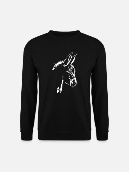 Esel Silhouette Portrait Bauernhof Wilsigns - Unisex Pullover - Schwarz