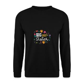 Big Sister 2023 Big Sis 23 - Unisex Sweatshirt - black - Front - Alina (178cm) & Michal (187cm)