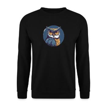 Owl Sunglasses Odd Eagle Owl - Unisex Sweatshirt - black - Front - Alina (178cm) & Michal (187cm)