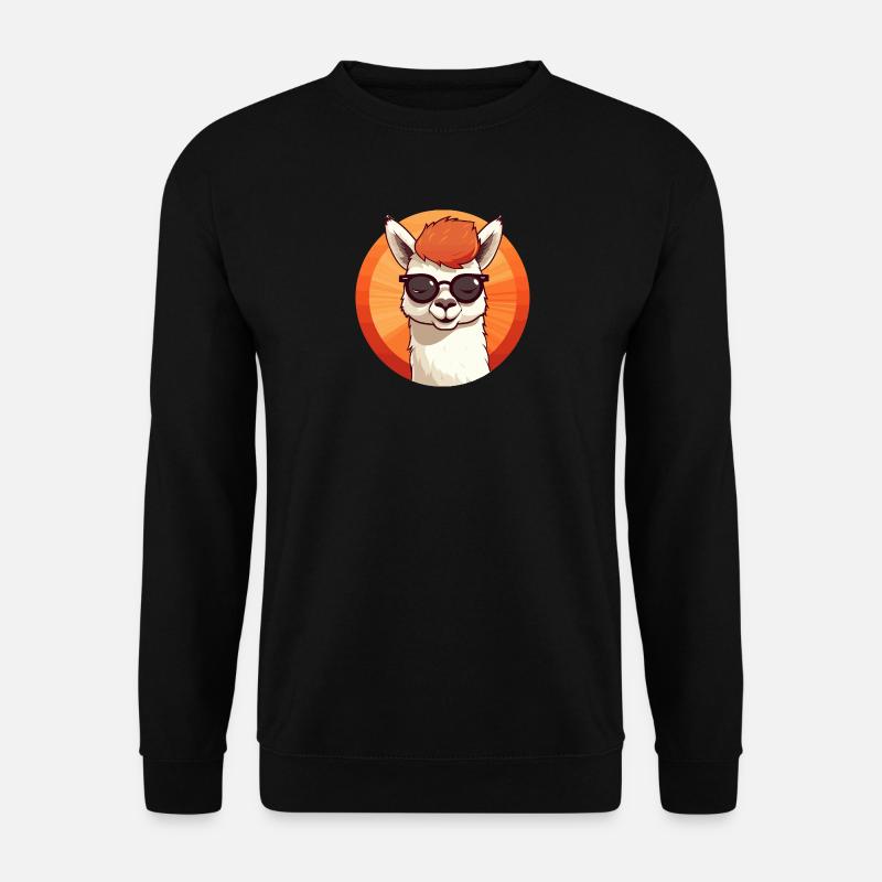 Alpaca Lama Sunglasses - Unisex Sweatshirt - black