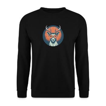 Deer Sunglasses Deer Red Deer - Unisex Sweatshirt - black - Front - Alina (178cm) & Michal (187cm)