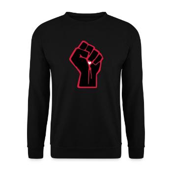 Fist avec le coeur - Sweat-shirt Unisexe - noir - Devant - Alina (178cm) & Michal (187cm)