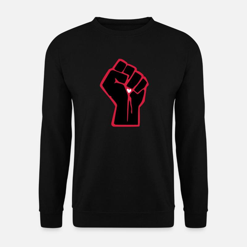 Fist avec le coeur - Sweat-shirt Unisexe - noir