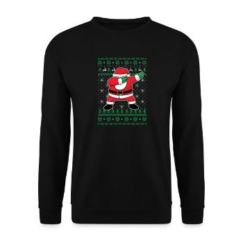 Dabbing Santa Claus - Weihnachten Weihnachtsmann - Unisex Pullover - Schwarz - Vorne - Alina (178cm) & Michal (187cm)