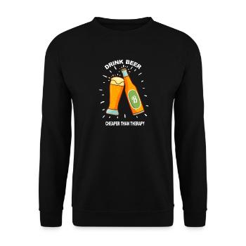 Beer Beer Glass Beer Bottle Drinking Gift Shirt - Unisex Sweatshirt - black - Front - Alina (178cm) & Michal (187cm)