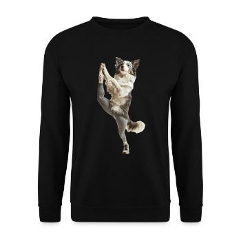 Australischer Schäferhund - Unisex Pullover - Schwarz - Vorne - Alina (178cm) & Michal (187cm)