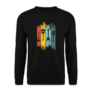 Guitar - Gitarre - Unisex Sweatshirt - black - Front - Alina (178cm) & Michal (187cm)