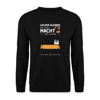 Locker Bleiben Der Onkel Macht D... - Unisex Pullover - Schwarz - Vorne - Alina (178cm) & Michal (187cm)