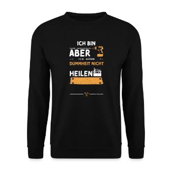 Ich Bin Zwar Handwerker Aber Ich... - Unisex Pullover - Schwarz - Vorne - Alina (178cm) & Michal (187cm)