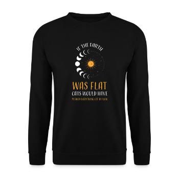Si la terre était plate, les chats le feraient... - Sweat-shirt Unisexe - noir - Devant - Alina (178cm) & Michal (187cm)