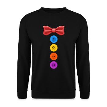 Ein lustiges Karneval Kostüm mit Knöpfen Karneval - Unisex Pullover - Schwarz - Vorne - Alina (178cm) & Michal (187cm)