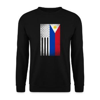 Philippinen Design für philippinische Amerikaner - Unisex Pullover - Schwarz - Vorne - Alina (178cm) & Michal (187cm)