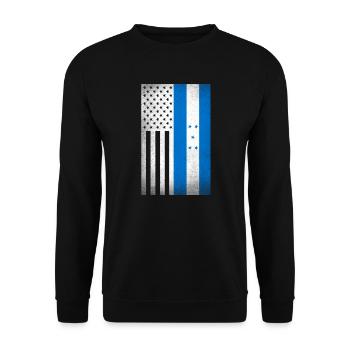 Honduras Design für stolze honduranisch Amerikaner - Unisex Pullover - Schwarz - Vorne - Alina (178cm) & Michal (187cm)