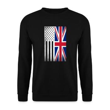 Vereinigtes Königreich Design für britische Amis - Unisex Pullover - Schwarz - Vorne - Alina (178cm) & Michal (187cm)